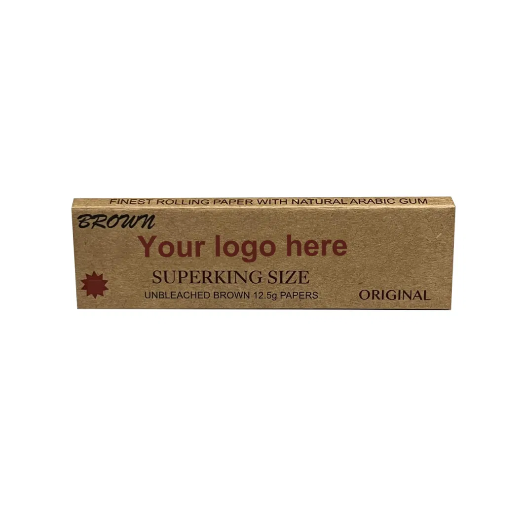 OEM Superking Size 12.5GSM Unbleached Brown Color Rolling Paper Factory